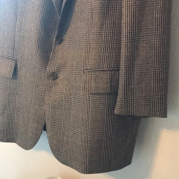 Ralph Lauren Brown herringbone tweed Blazer 46T sports coat Polo Vintage - Picture 7 of 16